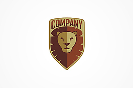 以獅子頭像盾牌作為logo