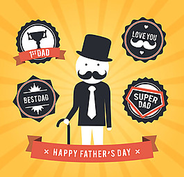 父親節(jié)標(biāo)簽矢量素材