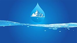 矢量水滴波浪