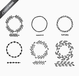 手繪樹(shù)枝與圓環(huán)