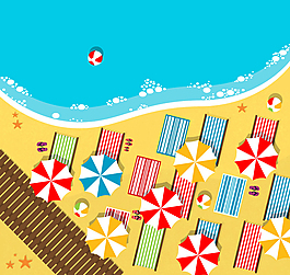 夏季沙灘俯視圖矢量素材