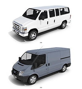 超精細的3DMAX交通工具模型 -面包車