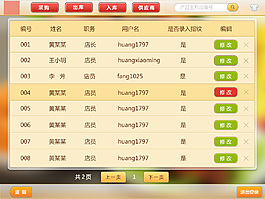 后臺(tái)員工信息界面