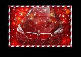 汽車圣誕畫框
