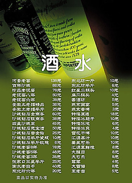 酒水單設計