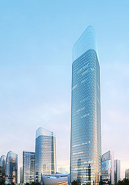 城市商業大樓燈光效果