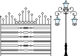 路燈與鐵門設計