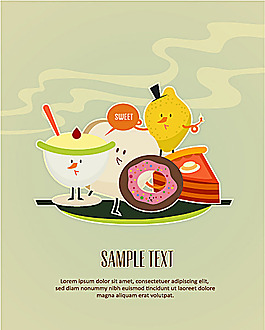 卡通美食背景素材