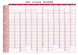 2014表格日歷