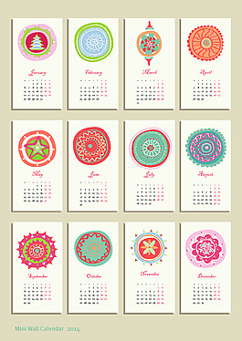 創意2014日歷模版