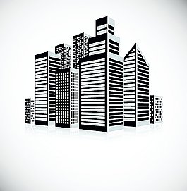 高樓大廈模型設(shè)計矢量
