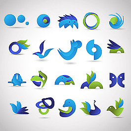 卡通動物logo圖形