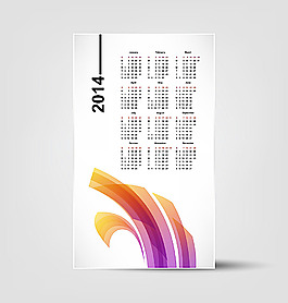 彩色線條2014年日歷
