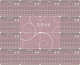 2014年掛歷模板