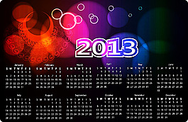 2013年梦幻日历模板
