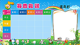 幼兒園食譜展板