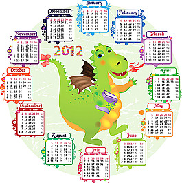 2012年日历模板素材