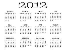 2012年日历素材