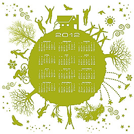 2012年日历模板素材
