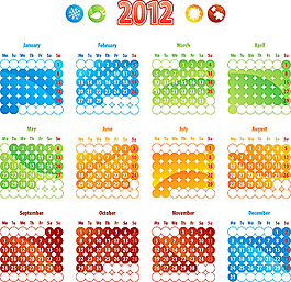 2012年日历模板素材