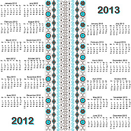 2012日歷模板