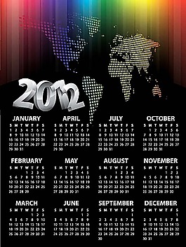 2012年日歷模板