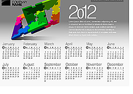 2012年日歷模板