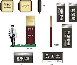 門牌導(dǎo)視牌矢量模板素材