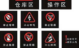 警示標(biāo)識(shí)牌矢量模板素材