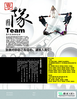 师大教育团队招聘单页广告宣传页