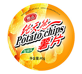薯片蓋子碗蓋杯蓋矢量印刷圖案香辣味薯片