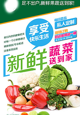 蔬菜水果配送海報