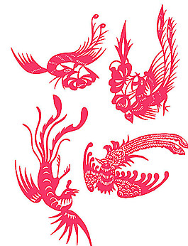 中國喜慶鳳凰龍鳳素材圖片