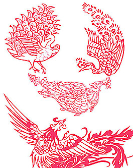 喜慶鳳凰龍鳳孔雀素材圖片