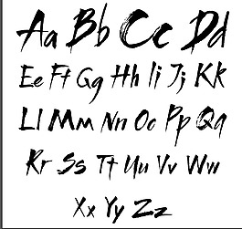 力量感筆刷26個字母