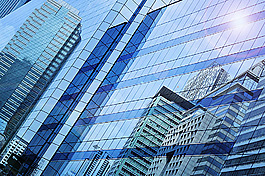 城市玻璃墙壁建筑