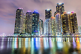 高樓大廈夜景風(fēng)景