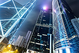 星空下的城市摩天大廈