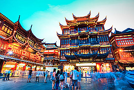 古代建筑夜景