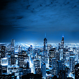 城市夜景鳥瞰圖