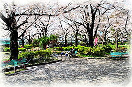 無(wú)框公園風(fēng)景畫