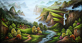 無框風景畫圖片