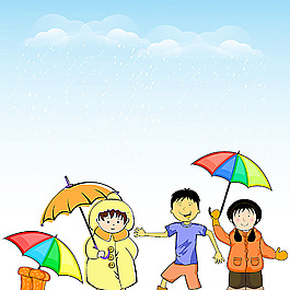 拿着雨伞的儿童