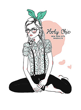 時尚潮流美女插畫