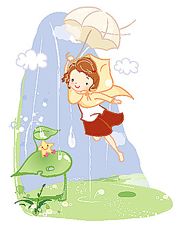 打着雨伞的女孩