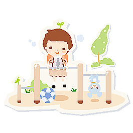 正在健身的孩子