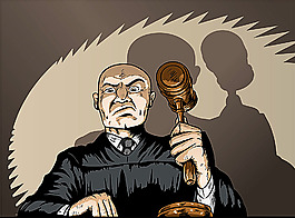 卡通法官插畫