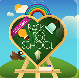 心形school矢量素材下載