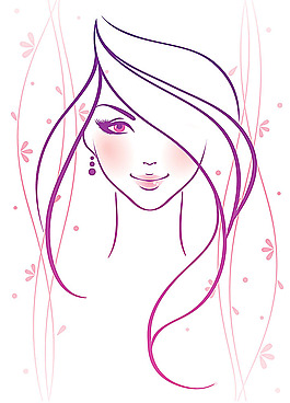 时尚花纹与插画美女