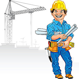 拿圖紙的建筑工人